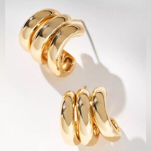 Triple Loop Huggie Earring